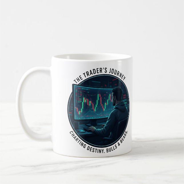 Trader’s Journey Candlestick Chart Finance Coffee Mug (Left)