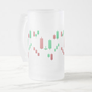 Traders candle stick frosted glass beer mug