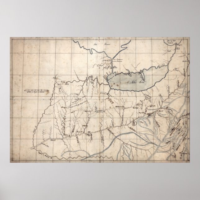 TRADERS MAP OHIO RIVER VALLEY 1753 POSTER (Front)