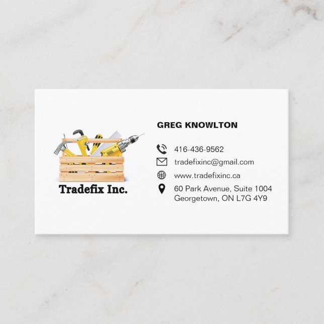 Trades Business Card with Your Logo (Front)