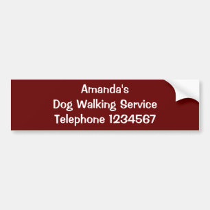 TRADES, DOG WALKING. BUMPER STICKER