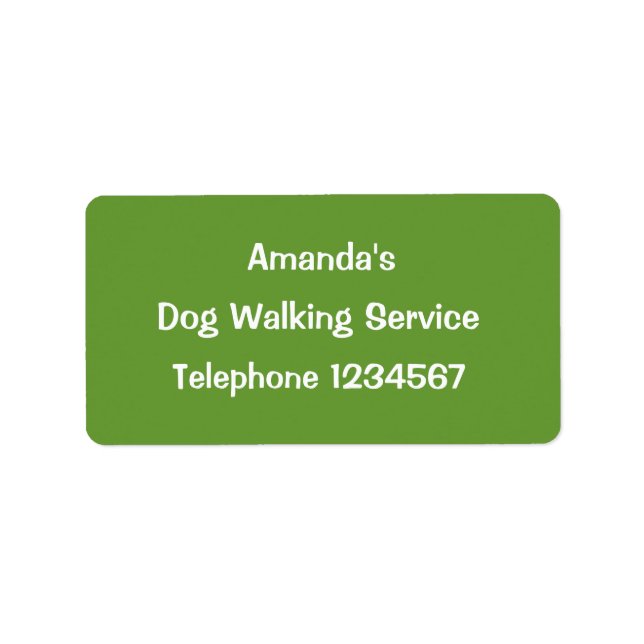 TRADES, DOG WALKING. LABEL (Front)