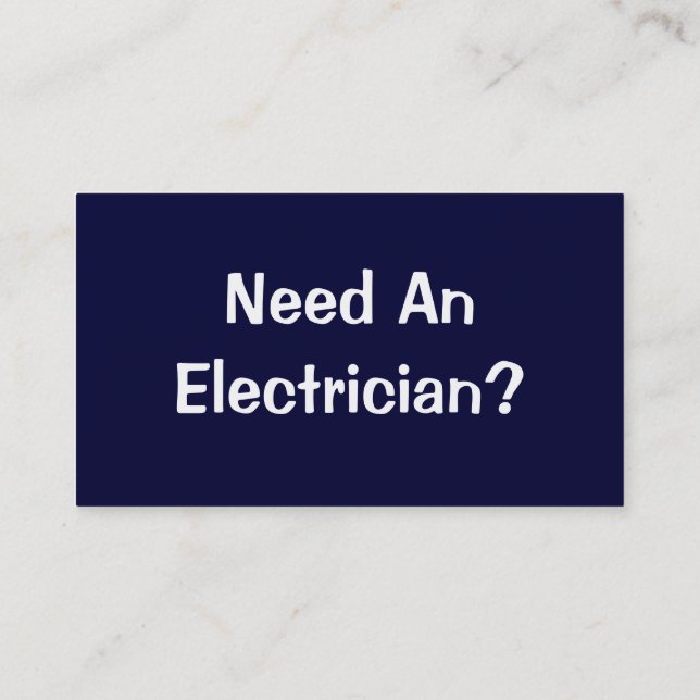 TRADES. ELECTRICIAN. BUSINESS CARD (Back)