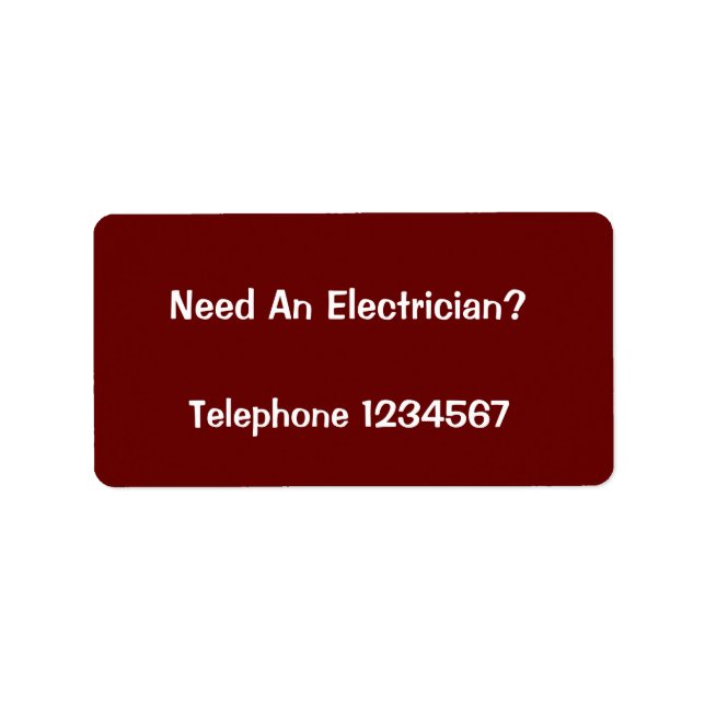 TRADES. ELECTRICIAN. LABEL (Front)