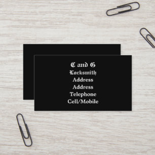 TRADES, LOCKSMITHS BUSINESS CARD