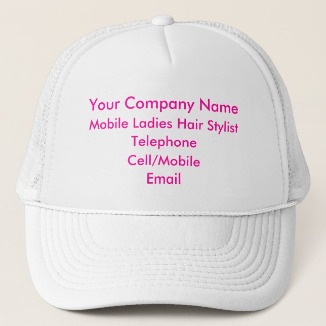 TRADES - MOBILE HAIR STYLIST TRUCKER HAT (Front)