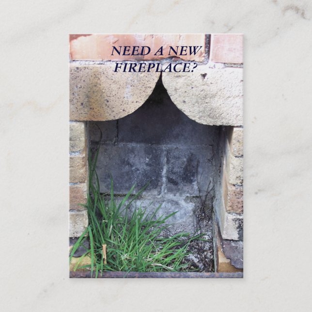 TRADES. NEW FIREPLACES. BUSINESS CARD (Front)