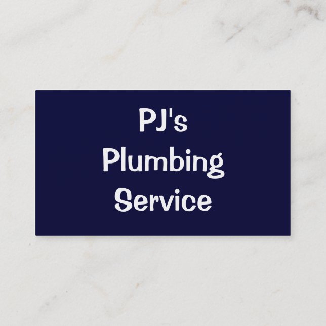 TRADES - PLUMBERS BUSINESS CARD (Back)