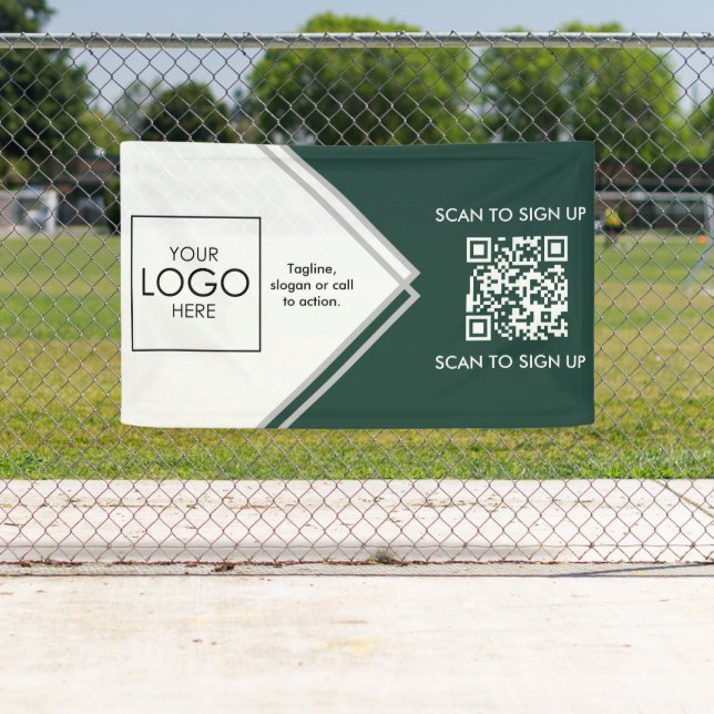 Tradeshow Display Signage QR Code Upload Your Logo Banner (Insitu)