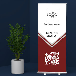 Tradeshow Roll Up Signage Upload Your Logo QR Code Retractable Banner