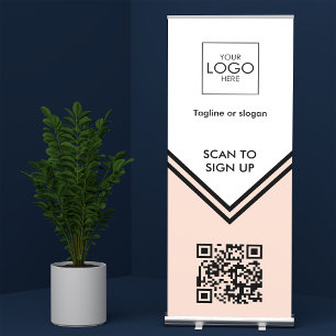 Tradeshow Roll Up Signage Upload Your Logo QR Code Retractable Banner