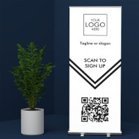 Tradeshow Roll Up Signage Upload Your Logo QR Code