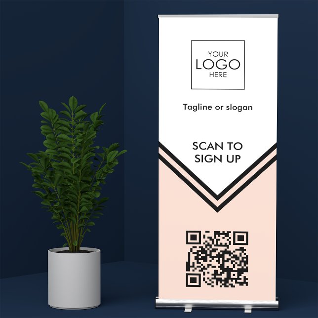 Tradeshow Roll Up Signage Upload Your Logo QR Code Retractable Banner (Creator Uploaded)