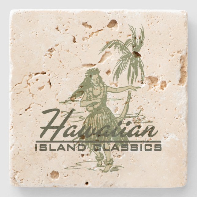 Tradewinds Hawaiian Hula Girl Tiki Bar Coasters (Front)