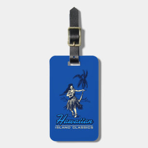 Tradewinds Hawaiian Island Hula Girl Bright Luggage Tag