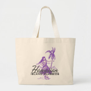 Tradewinds Hawaiian Island Hula Girl Large Tote Bag