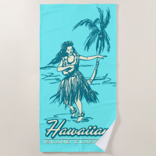 Tradewinds Hawaiian Island Hula Girl - Turq Beach Towel