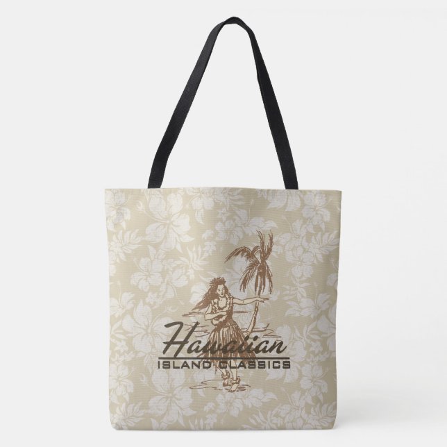 Tradewinds Hawaiian Island Hula Hibiscus Beach Bag (Front)