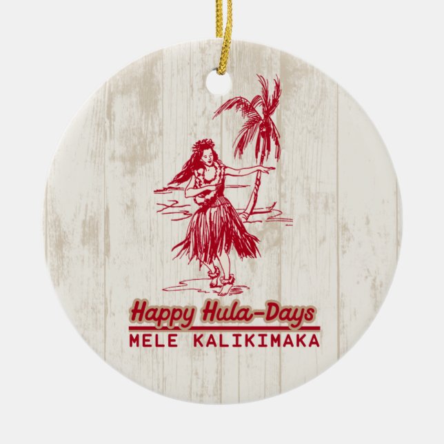 Tradewinds Holiday Hawaiian Hula Girl Ceramic Tree Decoration (Front)