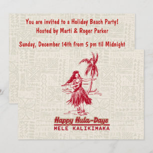Tradewinds Holiday Hawaiian Hula Girl Invitation