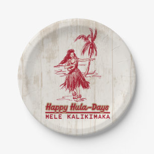 Tradewinds Holiday Hawaiian Hula Girl Paper Plate
