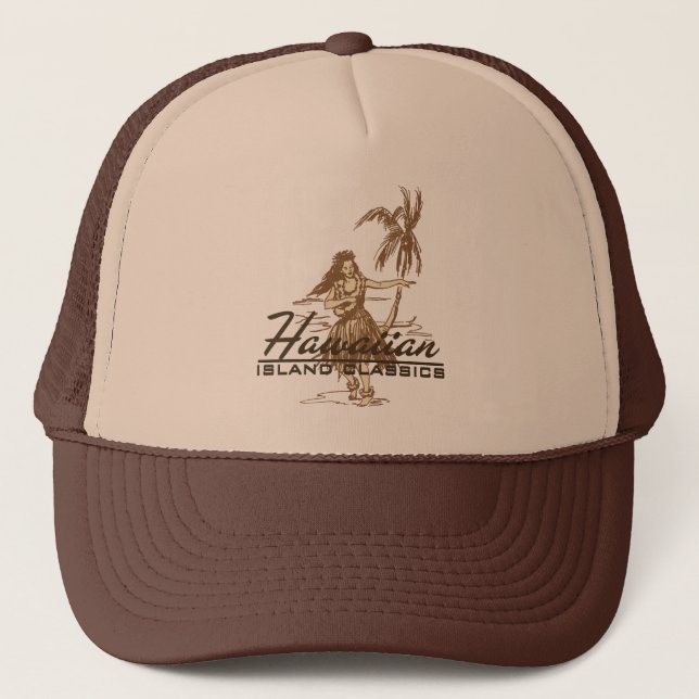 Tradewinds in brown on a trucker hat (Front)