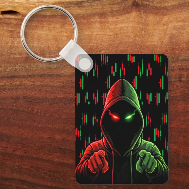 Trading Chart Pattern Streetwear Red Green Candle Key Ring (Front)
