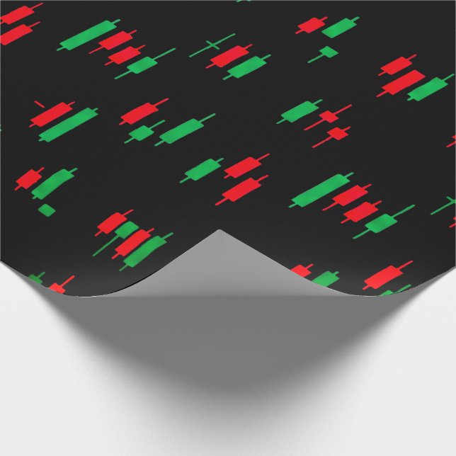Trading Chart Pattern Streetwear Red Green Candle Wrapping Paper (Corner)