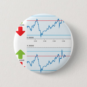 Trading graph 6 cm round badge