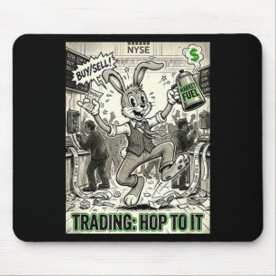 Trading hop to vintage cartoon stock market day mouse mat