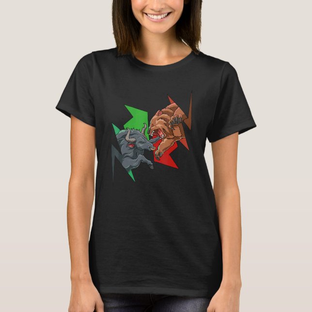 Trading Market Trend Bull Bear Forex Cryptocurrenc T-Shirt (Front)