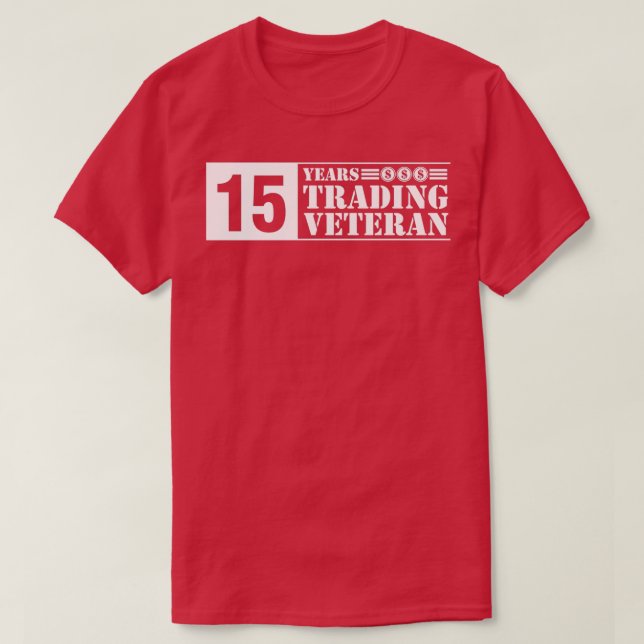Trading Veteran BlackampWhite 15 years survivor T-Shirt (Design Front)