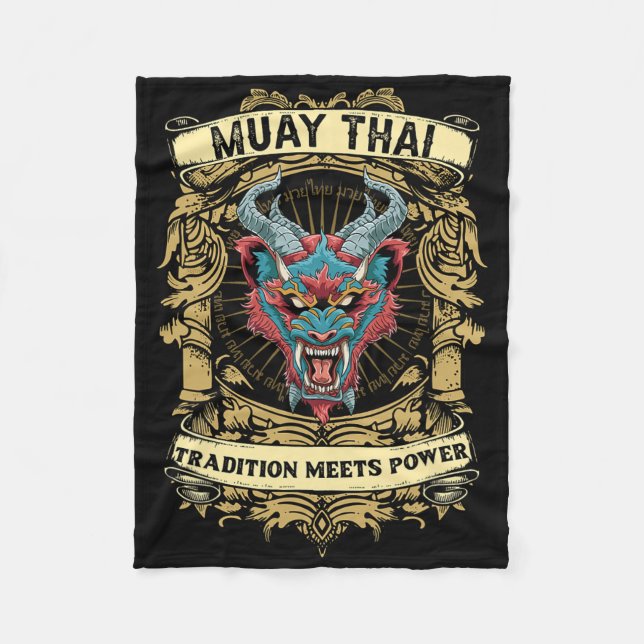 Tradition Meets Power - Kickboxing And Muay Thai D Fleece Blanket (Front)