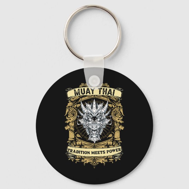 Tradition Meets Power - Kickboxing And Muay Thai D Key Ring (Front)
