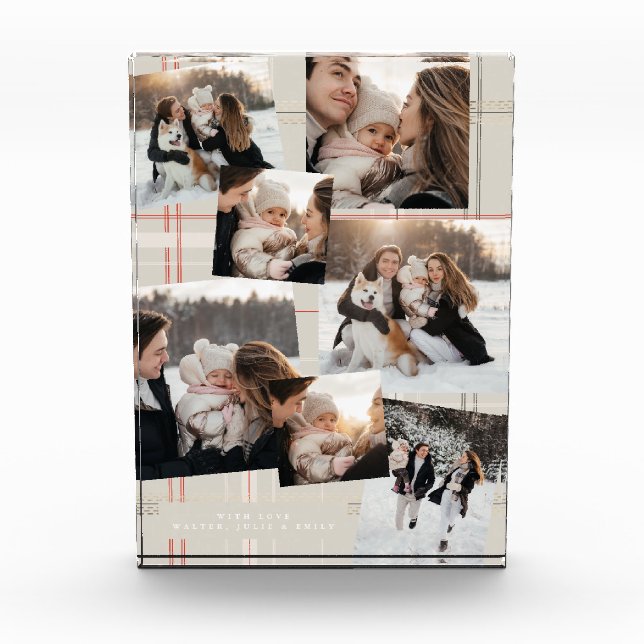 Tradition Plaid Cosy Cabin Christmas Gift Multi 8 Photo Block (Front)