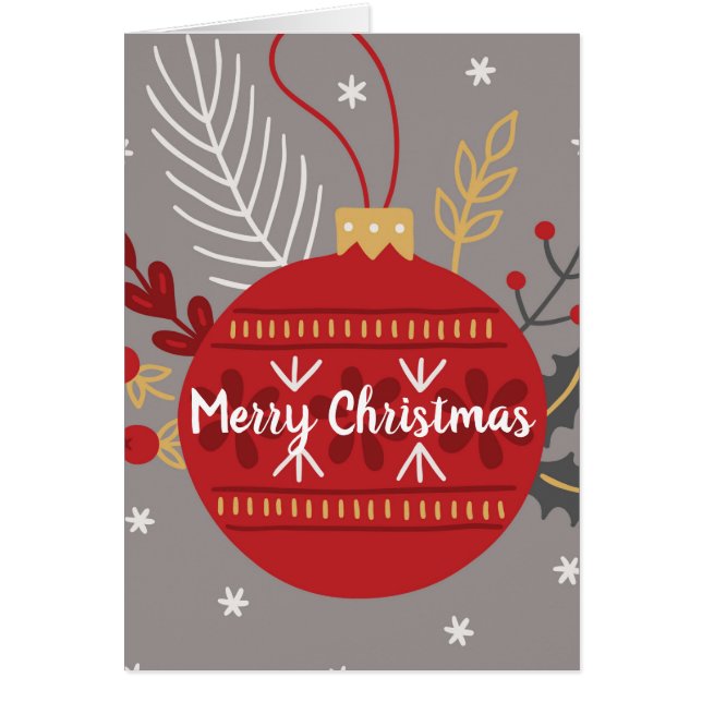 Traditiona Merry Christmas/ Red Ornament (Front)