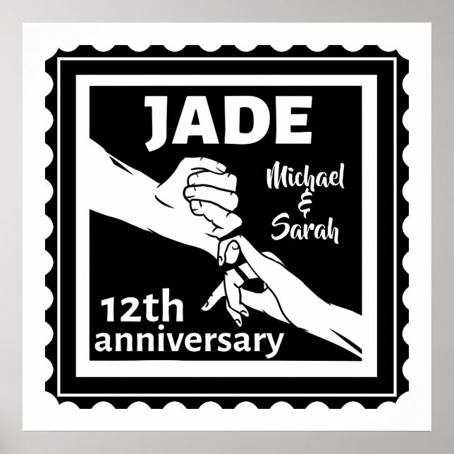 Traditional 12th wedding anniversary Jade Poster (Front)