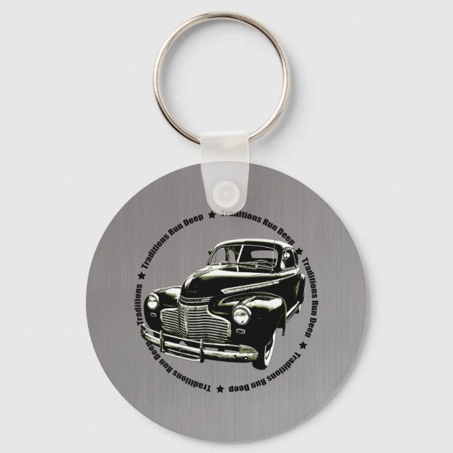 traditional 1941 Chevy Coupe steel Key Ring (Front)