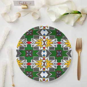 Traditional African Art Ndebele Africa Culture Paper Plate