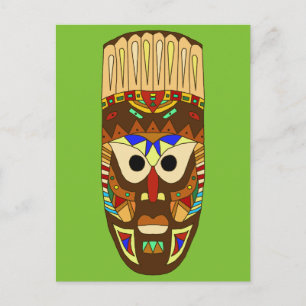 traditional african mask postcard