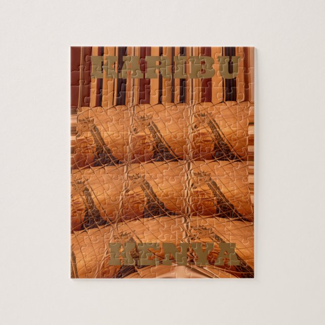 Traditional African Mirror: Woven Giraffe Jigsaw Puzzle (Vertical)