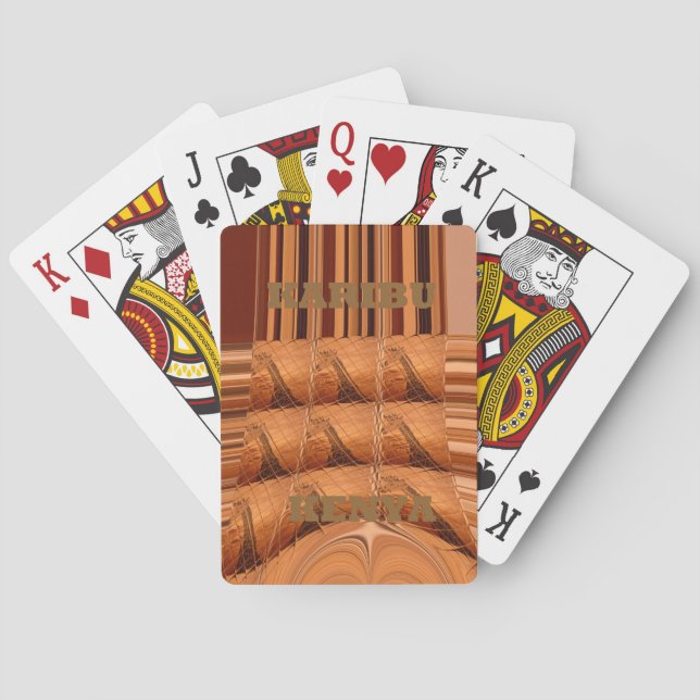 Traditional African Mirror: Woven Giraffe Playing Cards (Back)