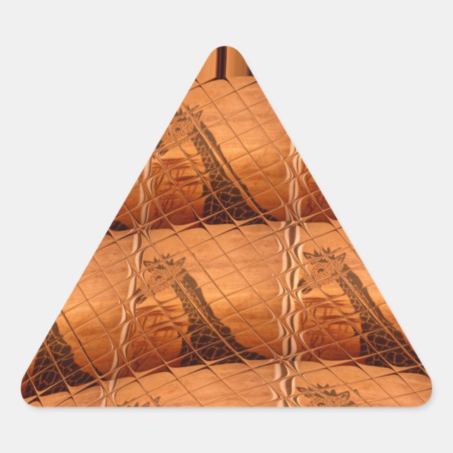 Traditional African Mirror: Woven Giraffe Triangle Sticker (Front)