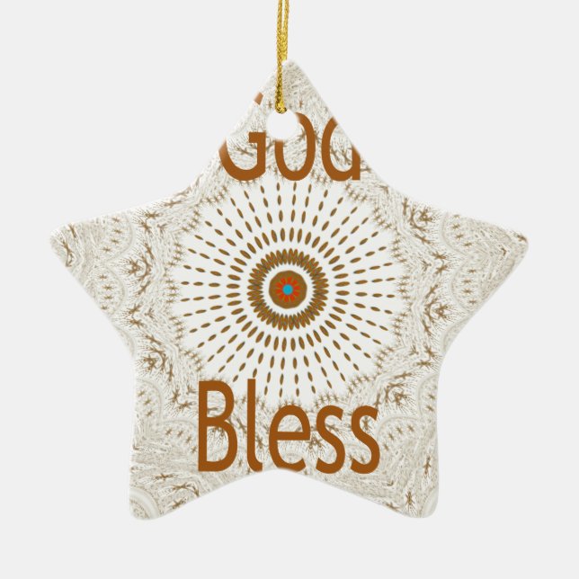 Traditional African Motif Design Art Print Ceramic Tree Decoration (Front)