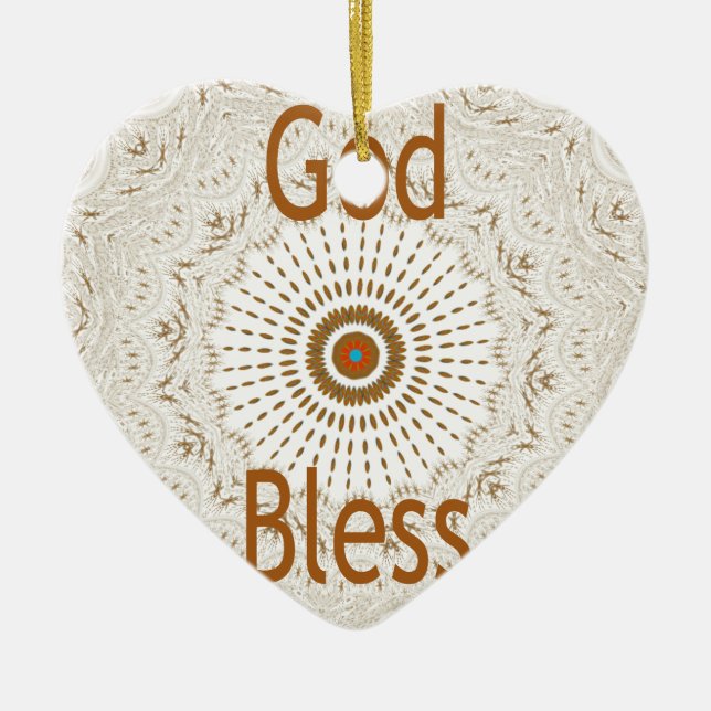 Traditional African Motif Design Art Print Ceramic Tree Decoration (Front)