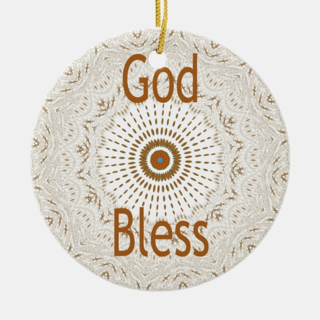 Traditional African Motif Design Art Print Ceramic Tree Decoration (Front)