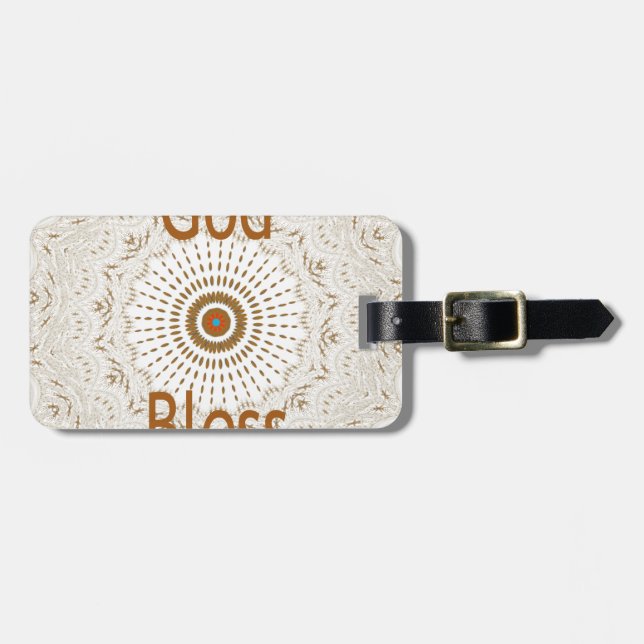 Traditional African Motif Design Art Print Luggage Tag (Front Horizontal)