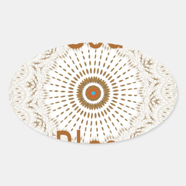 Traditional African Motif Design Art Print Oval Sticker (Front)