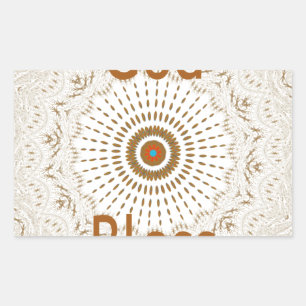 Traditional African Motif Design Art Print Rectangular Sticker