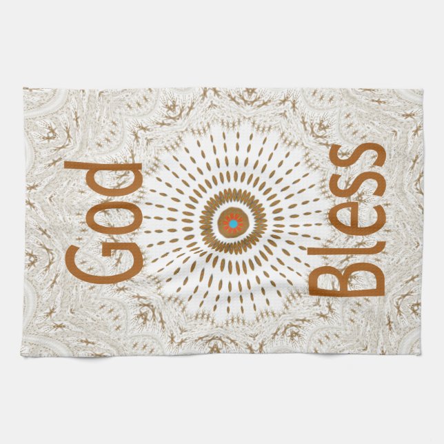 Traditional African Motif Design Art Print Tea Towel (Horizontal)